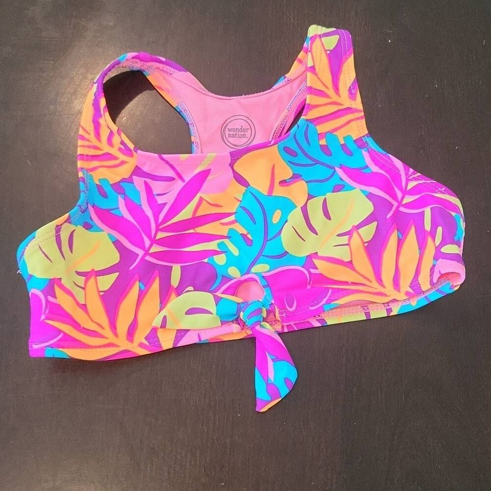 Fun Bright Colored Leaf Bikini 7/8
